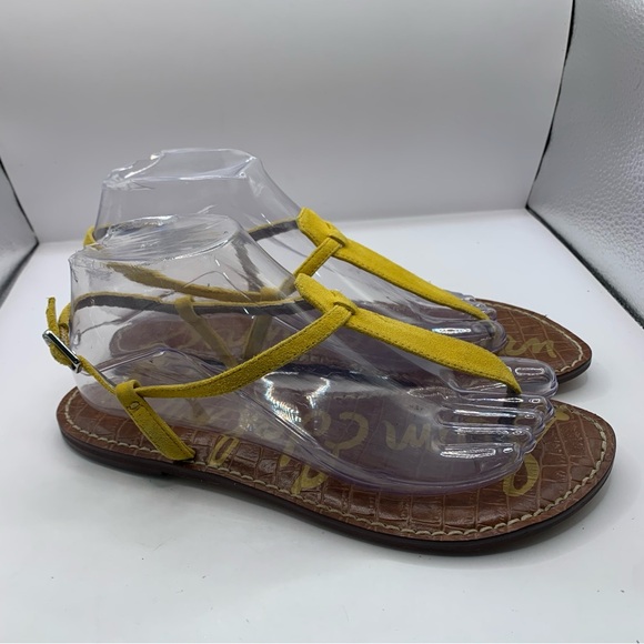 Sam Edelman Gigi Yellow Thong T Strap Flat Sandal Women 8M F12 - Picture 3 of 7